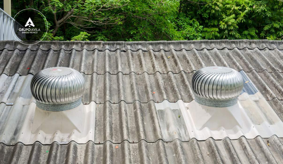 instalación de tejas y ventilación